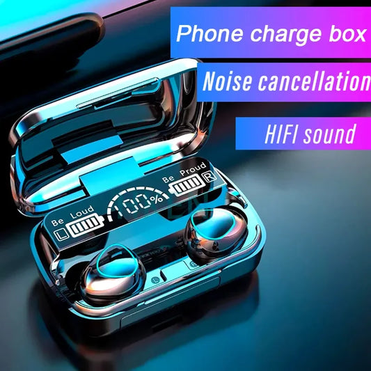TWS Wireless Bluetooth Headset with Charge Box for Phone Noise Cancelling Mic Earbuds Wireless Headphones Bluetooth Earphones